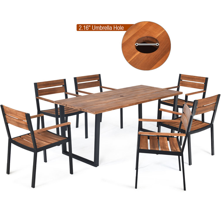 Kennet reclining 6 seater polytex discount dining set in mocha by hectare